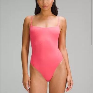 Lululemon athletica Pink Square Neck Bodysuit